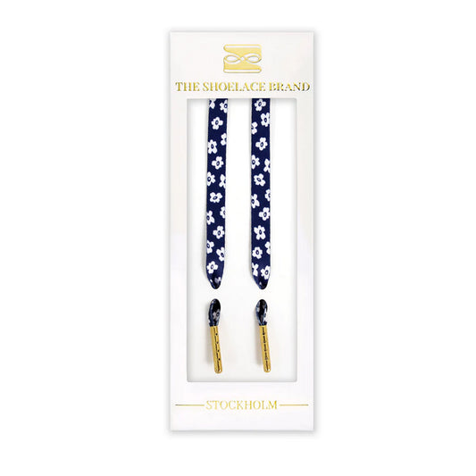 The Shoelace Brand - Blue Floral Shoelaces (120cm)