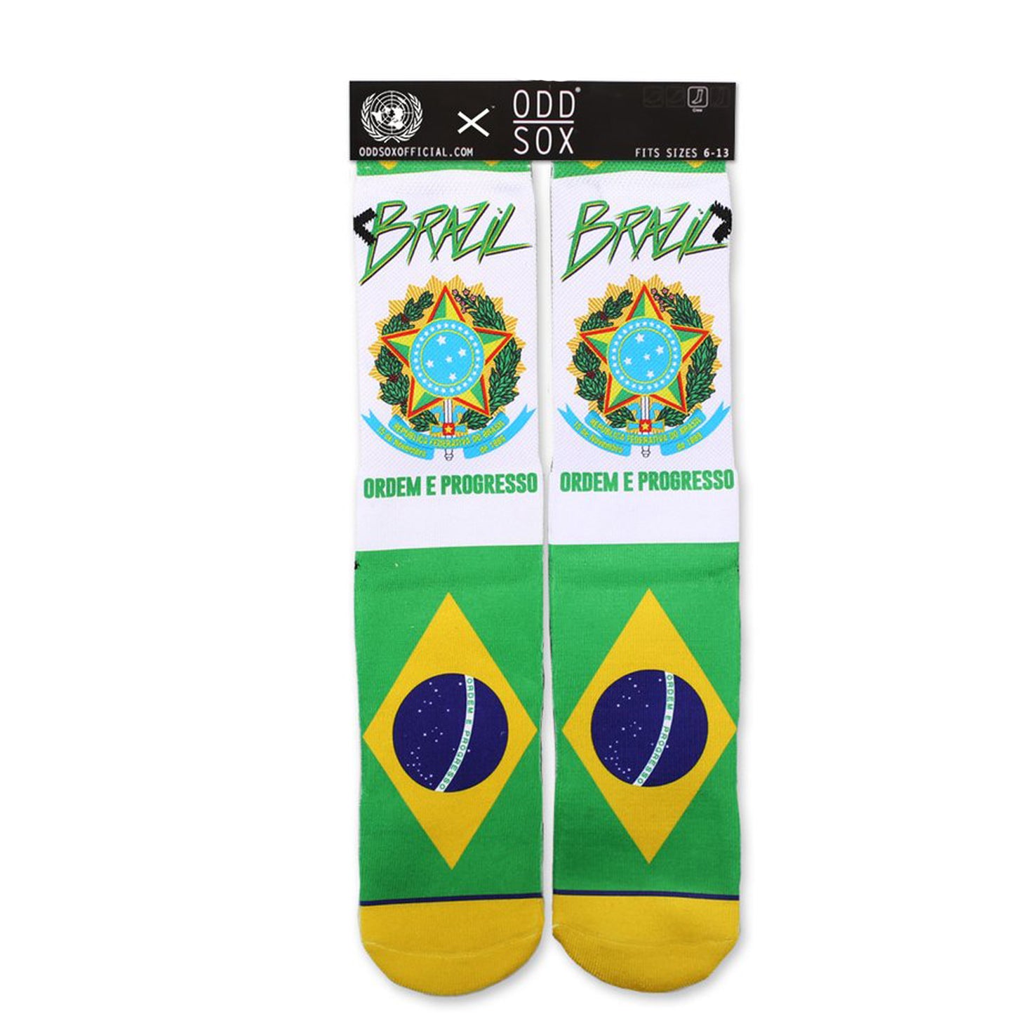 Odd Sox Men's Crew Socks - Brazil