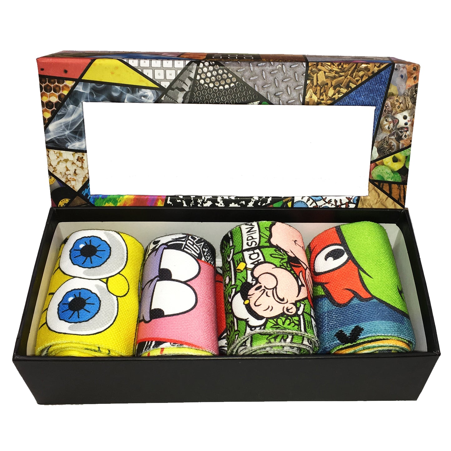 ODD SOX Unisex Cartoon Gift Box - 4 Pack