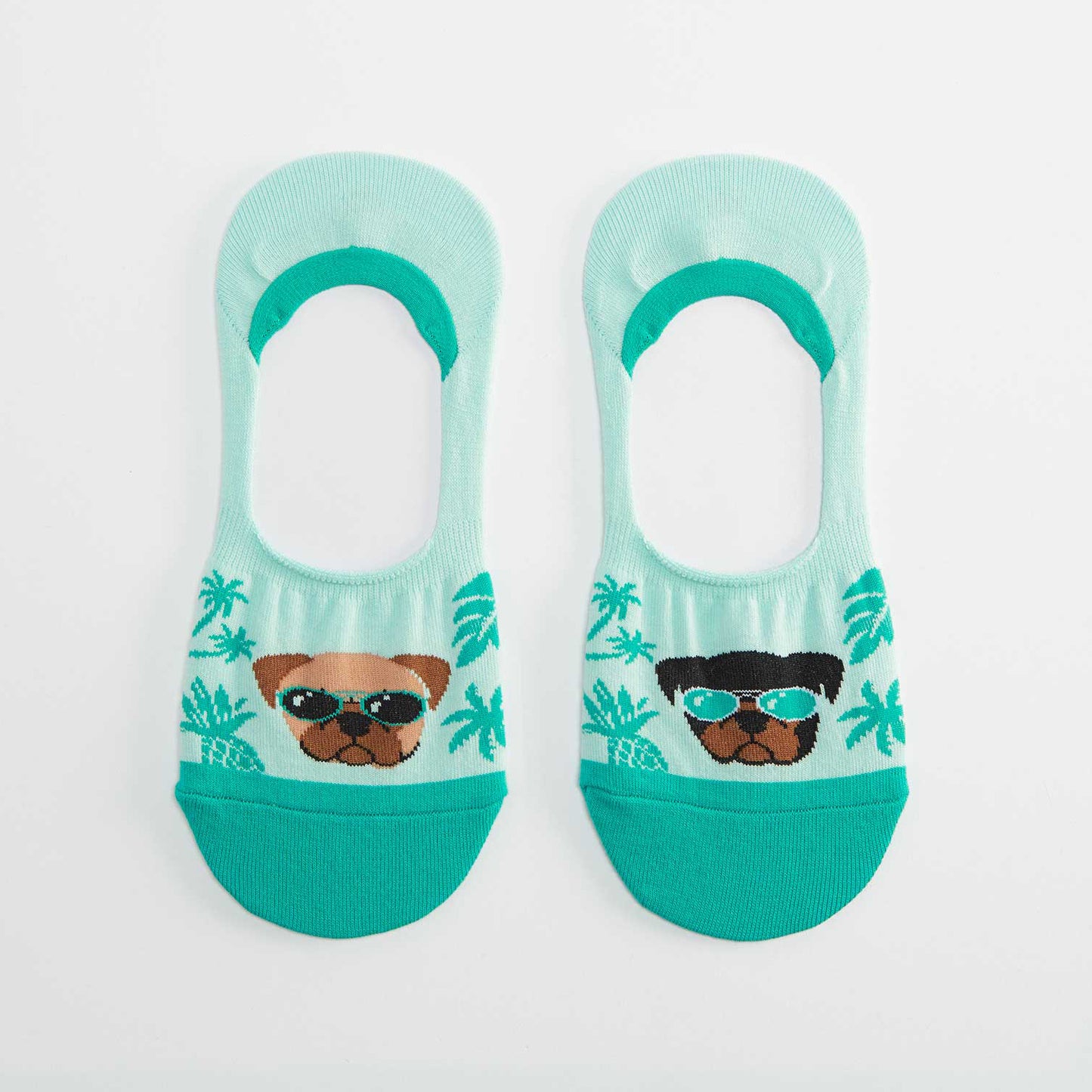 Sock It To Me Women's No Show Socks - Sun's Out, Pugs Out