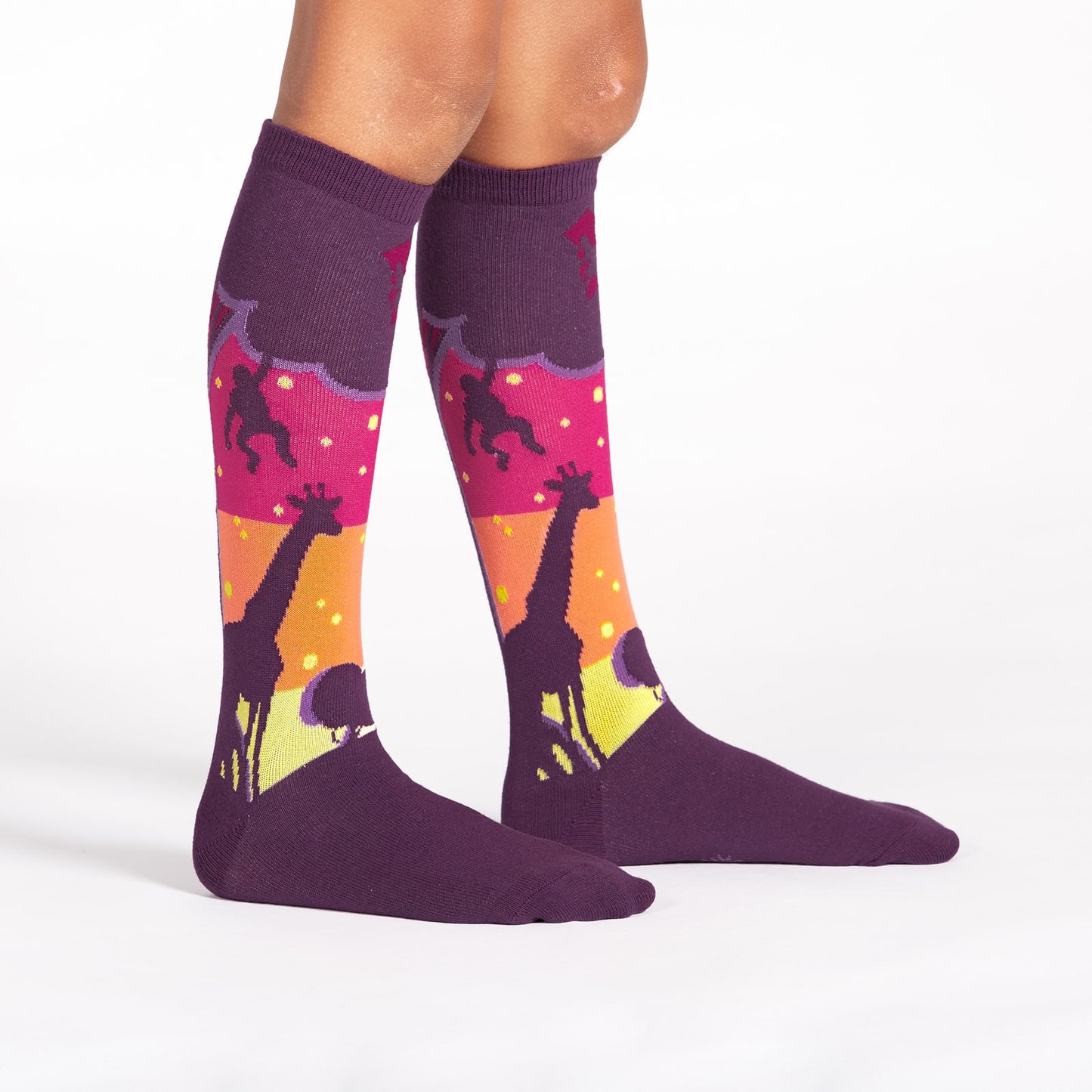 Sock It To Me Kids Knee High Socks - Sunset Safari (7-10 Years Old)