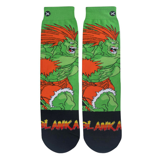 Odd Sox Men's Crew Socks - Blanka (Street Fighter II)