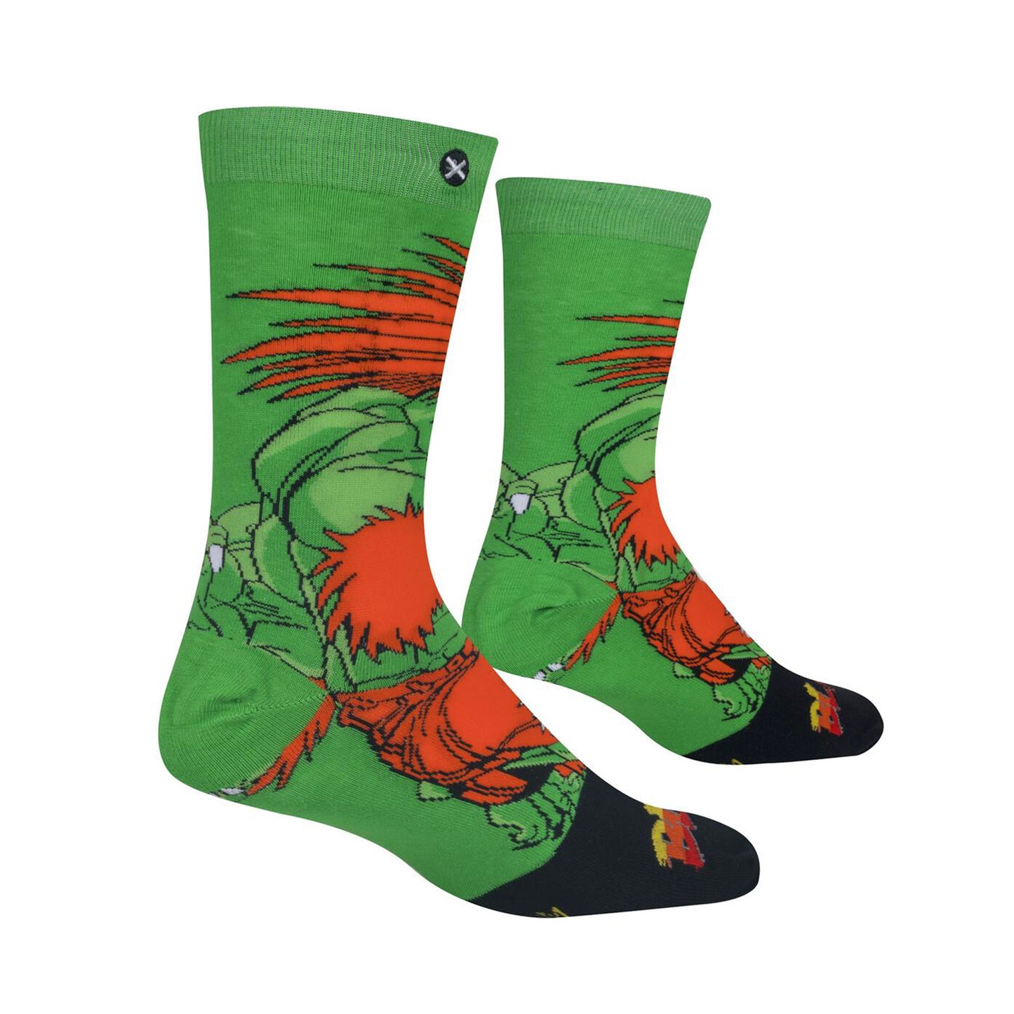 Odd Sox Men's Crew Socks - Blanka (Street Fighter II)