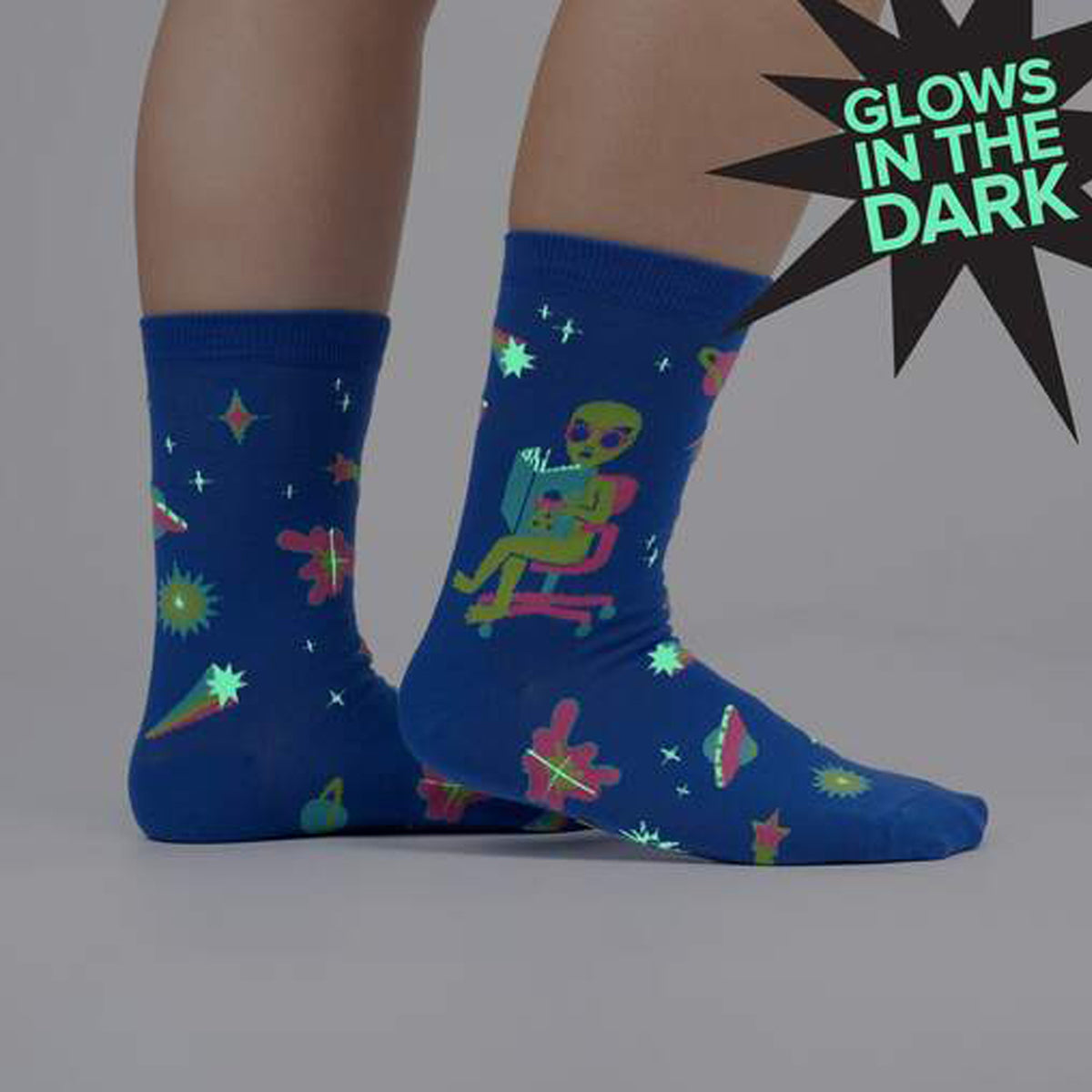 Sock It To Me Women's Crew Socks - Intergalactic Reading List