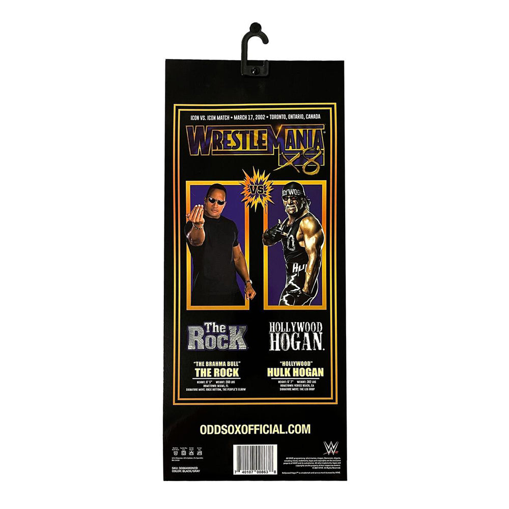 Odd Sox Men's Crew Socks - The Rock Vs Hollywood Hogan (WWE)