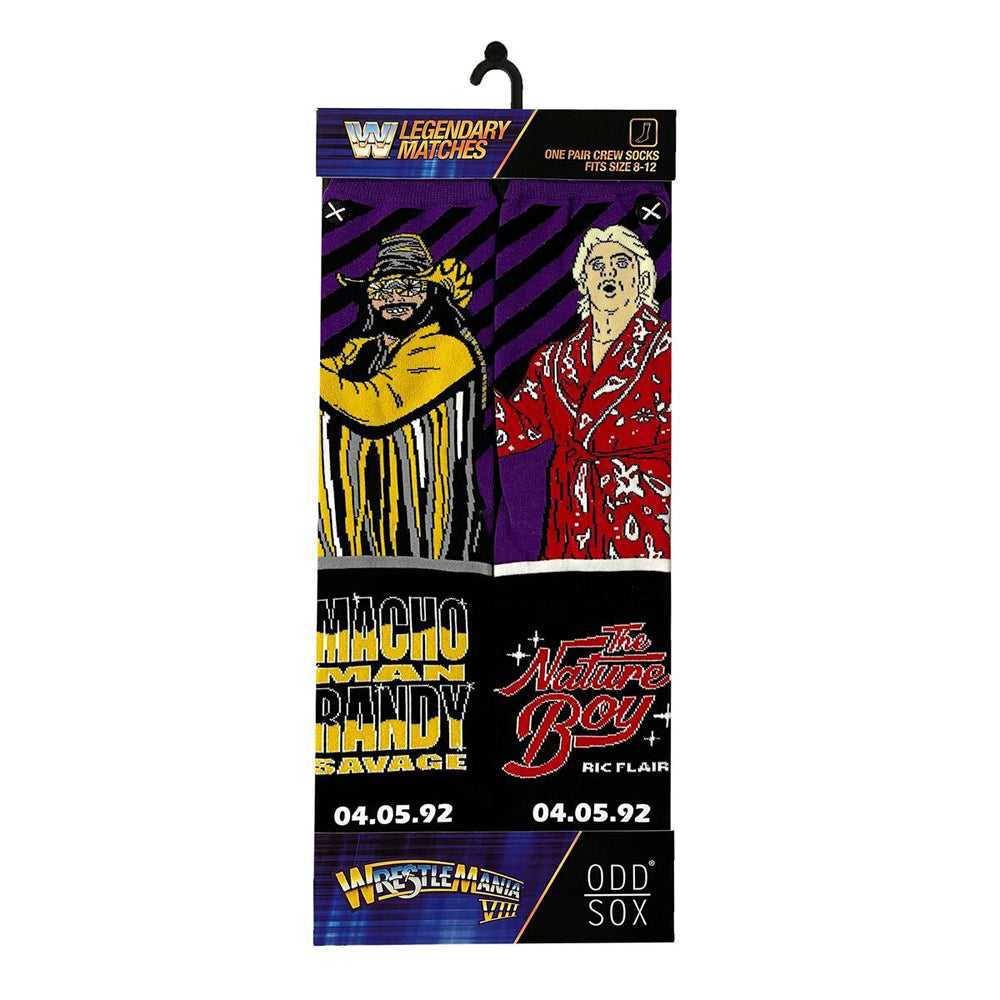 Odd Sox Men's Crew Socks - Macho Man Vs Ric Flair (WWE)