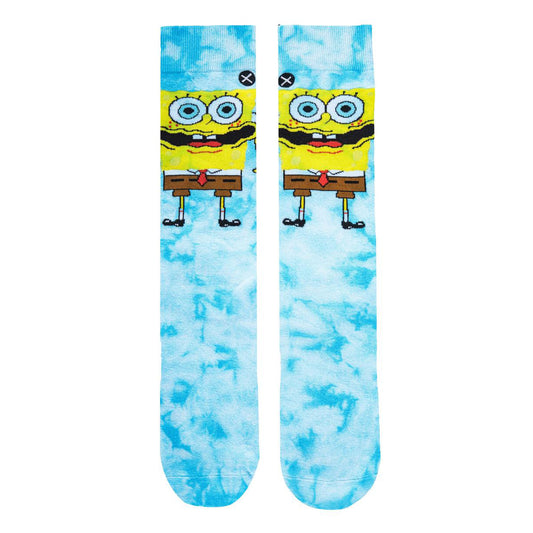 Odd Sox Men's Crew Socks - Wavy Bob Tie Dyed (Spongebob Squarepants)