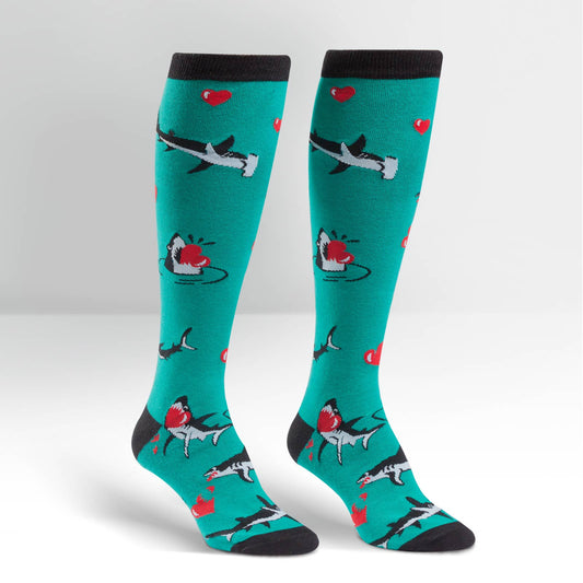 Sock It To Me Women's Funky Knee High Socks - Love Bites