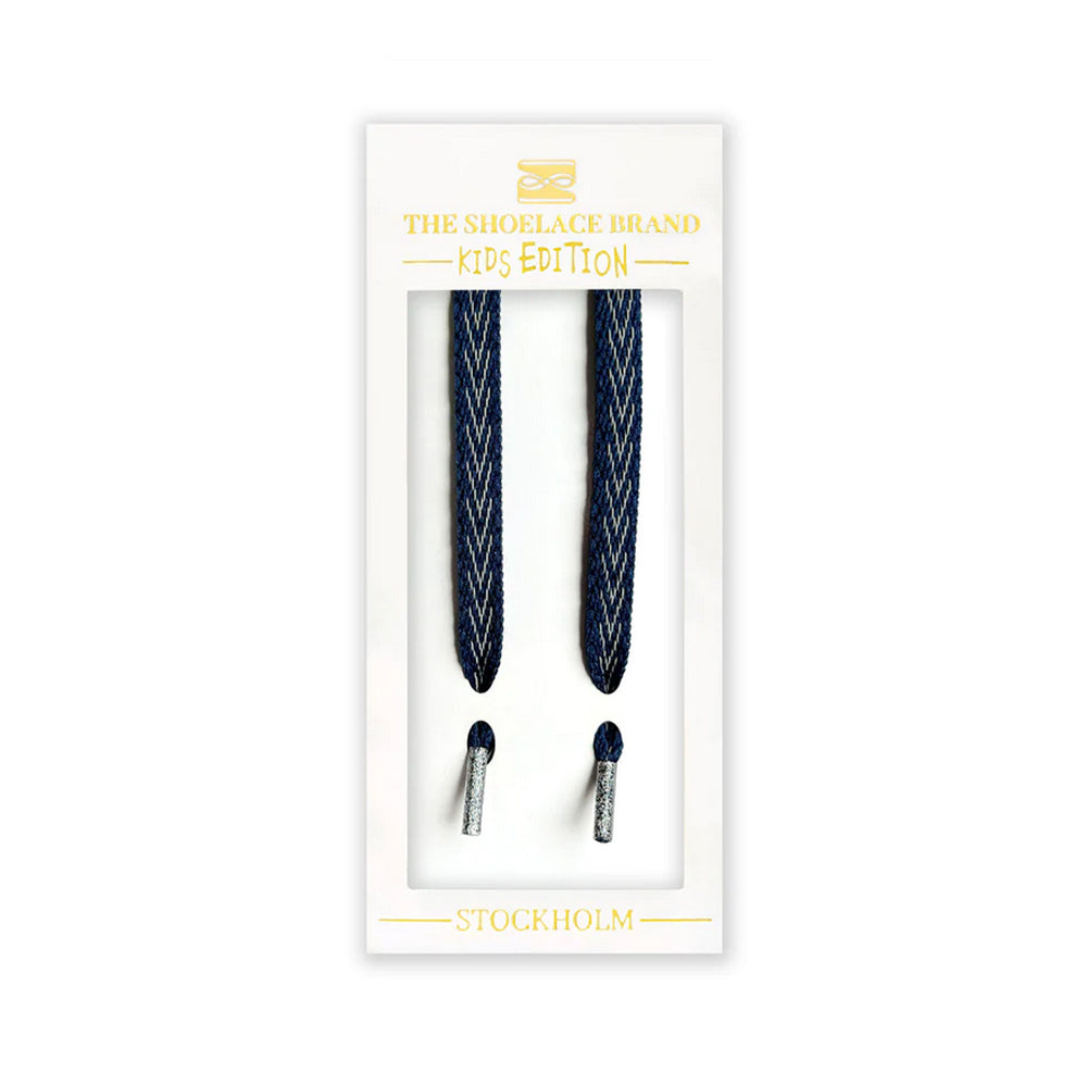 The Shoelace Brand - Reflective Blue Kids Shoelaces (70cm)