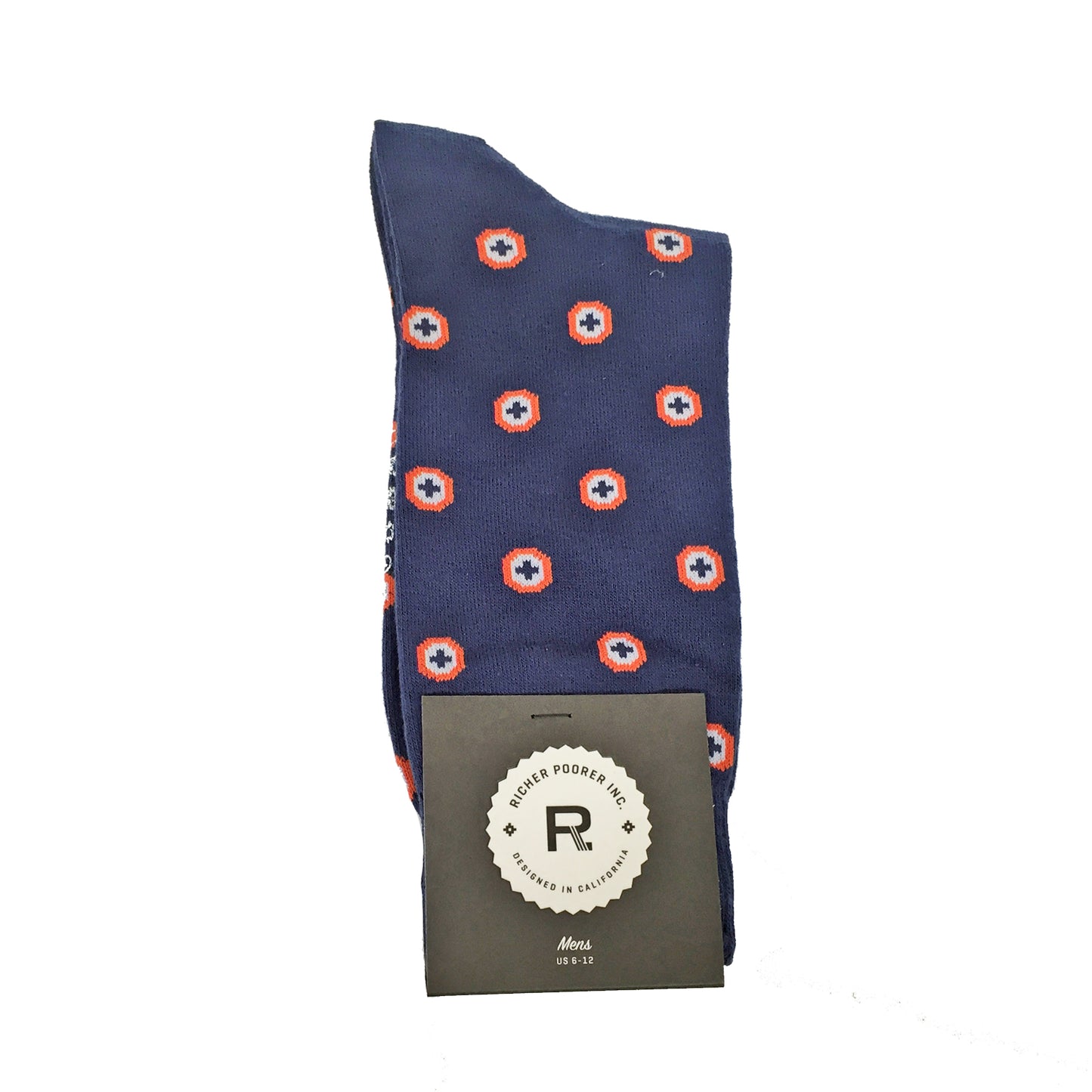 Richer Poorer Men's Crew Socks - Bullseye - Navy