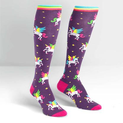 Sock It To Me Women's Funky Knee High Socks - Winging It