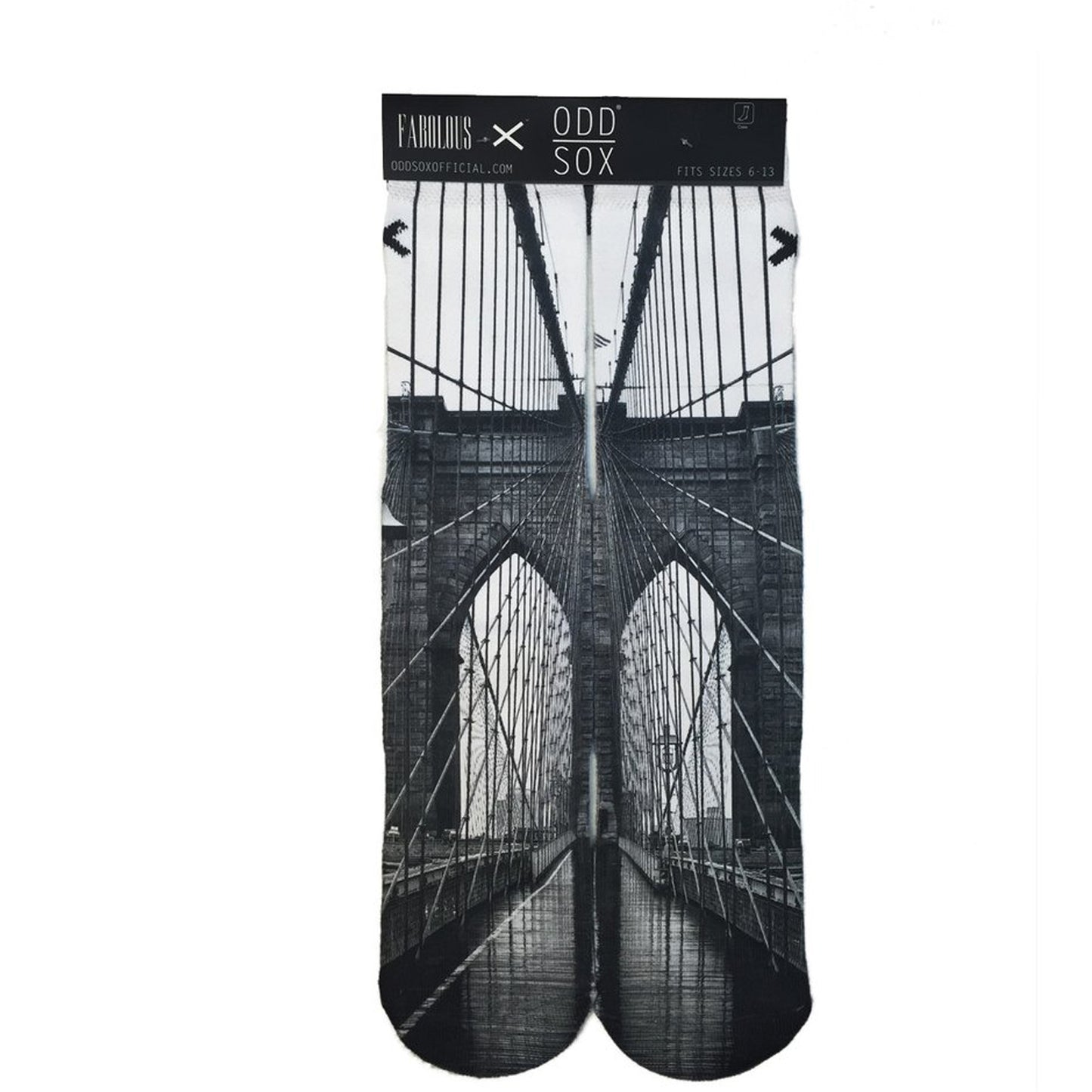 Odd Sox Men's Crew Socks - Brooklyn Bridge (Fabolous)