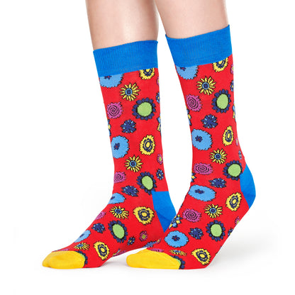 Happy Socks x The Beatles Women's Crew Socks - Flower Power (50th Anniversary)