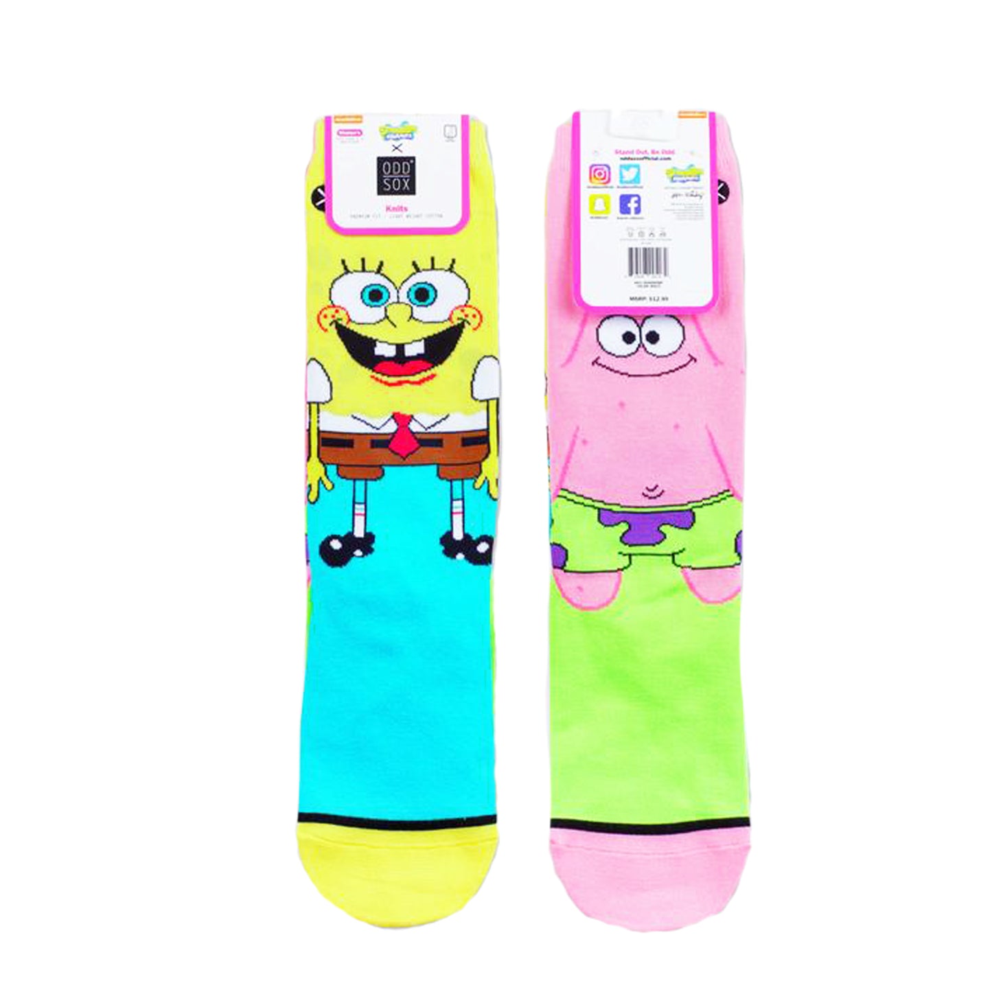 Odd Sox Women's Crew Socks - Spongebob & Patrick