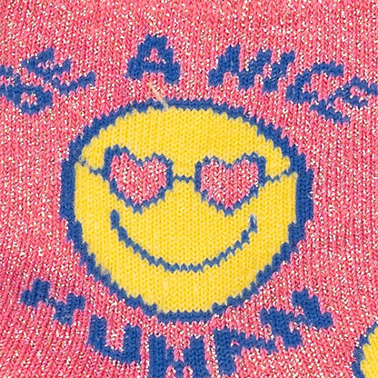 Sock It To Me Kids Crew Socks - Be a Nice Human (Shimmer!)-(7-10 Year Olds)