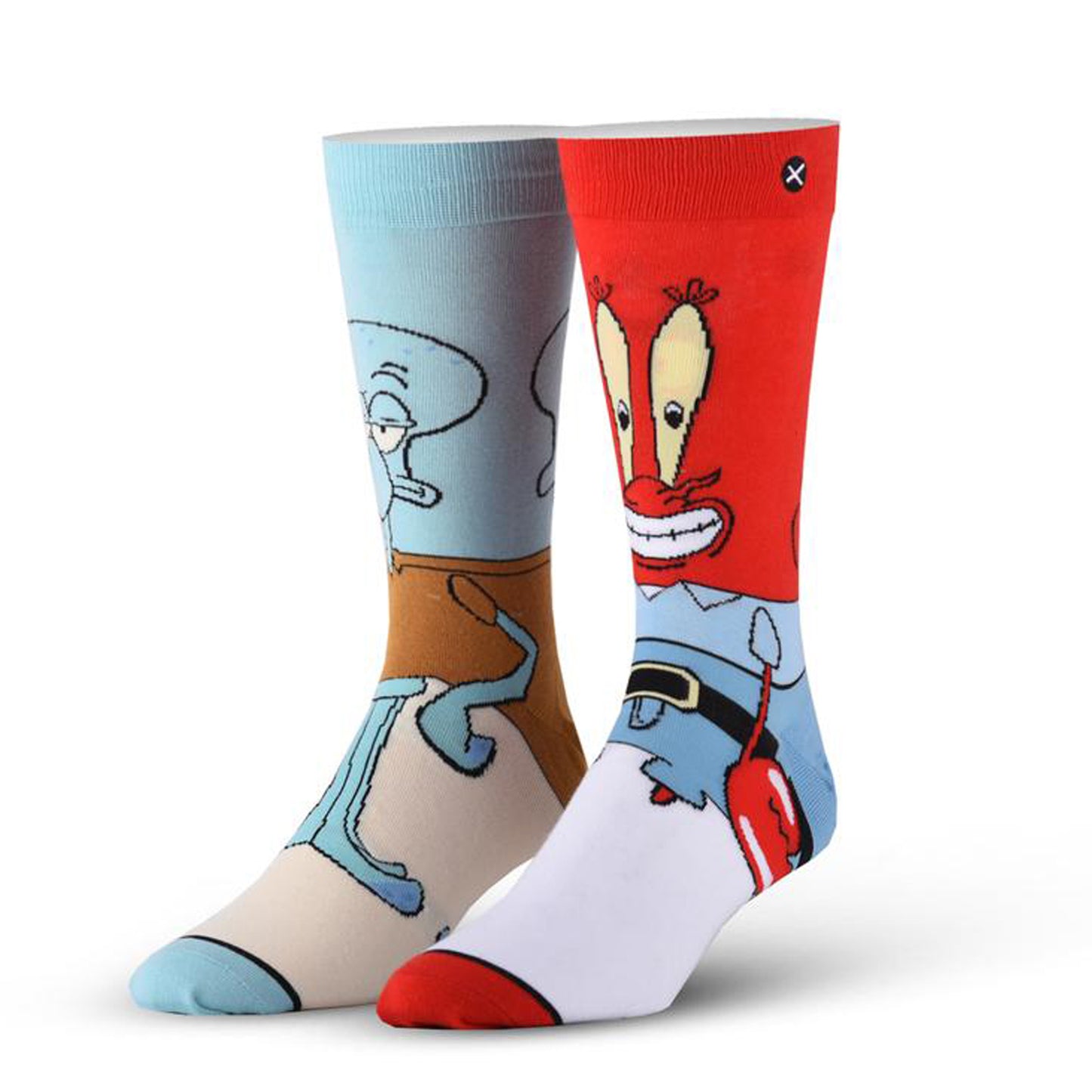 Odd Sox Men's Crew Socks - Squidward & Mr Krab (Spongebob Squarepants)