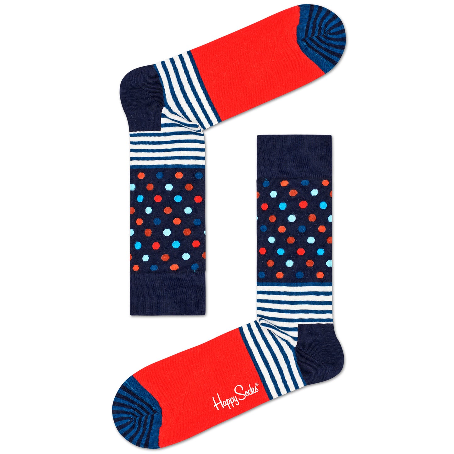 Happy Socks Men's Crew Socks - Stripes & Dots