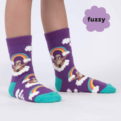 Sock It To Me Kids Crew Socks - Sloth Dreams (Fuzzy)-(7-10 Years Old)