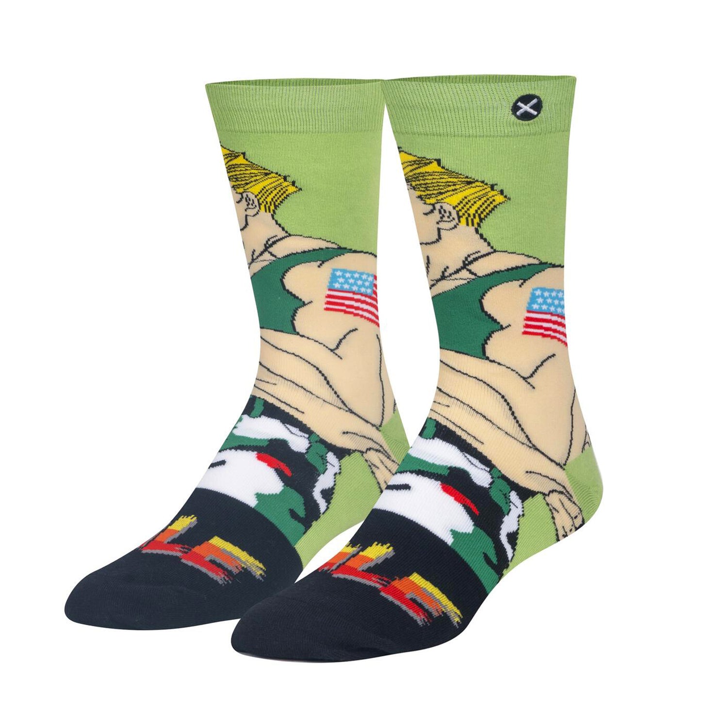 Odd Sox Men's Crew Socks - Guile (Street Fighter II)