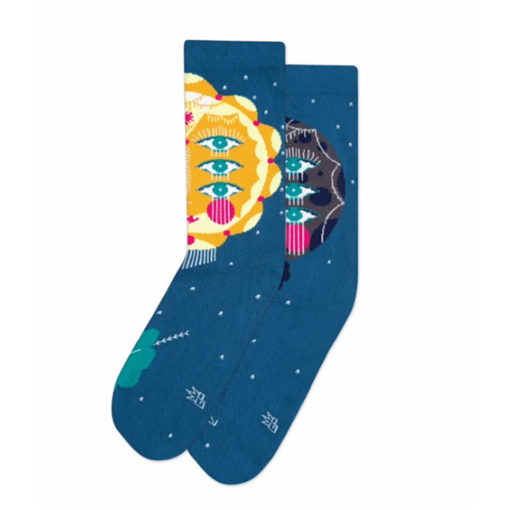 Gumball Poodle Crew Socks – Sun & Moon (Bunnie Reiss)