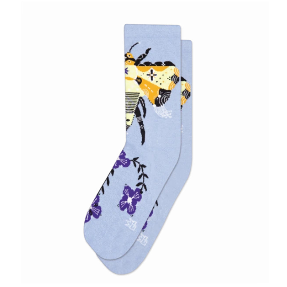 Gumball Poodle Crew Socks – Bee & Flowers (Bunnie Reiss)