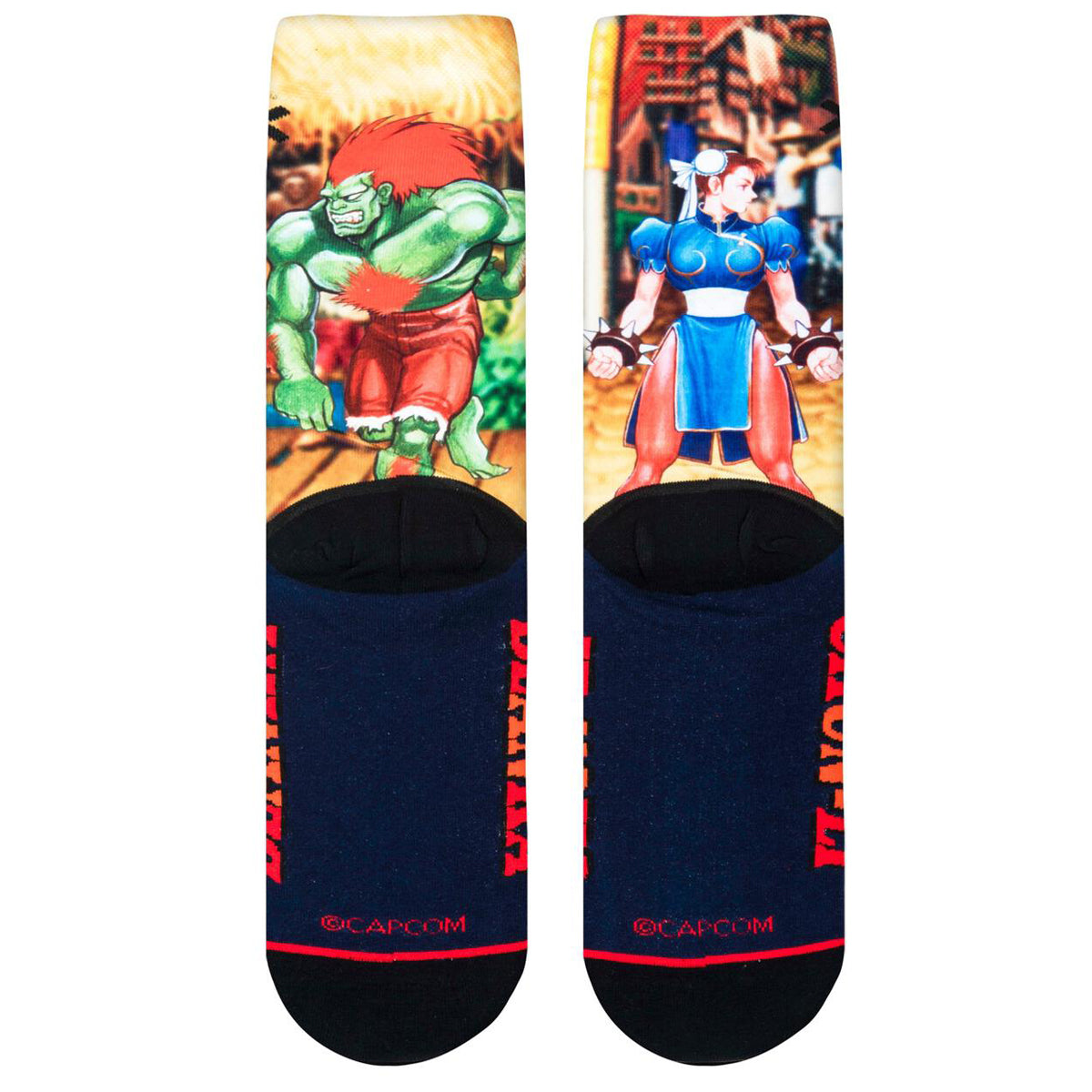 Odd Sox Men's Crew Socks – Chun-Li Vs Blanka (Street Fighter II)