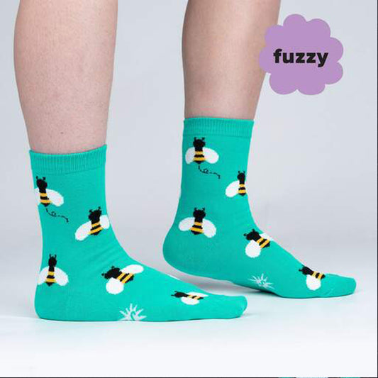 Sock It To Me Women's Crew Socks - Bee Happy