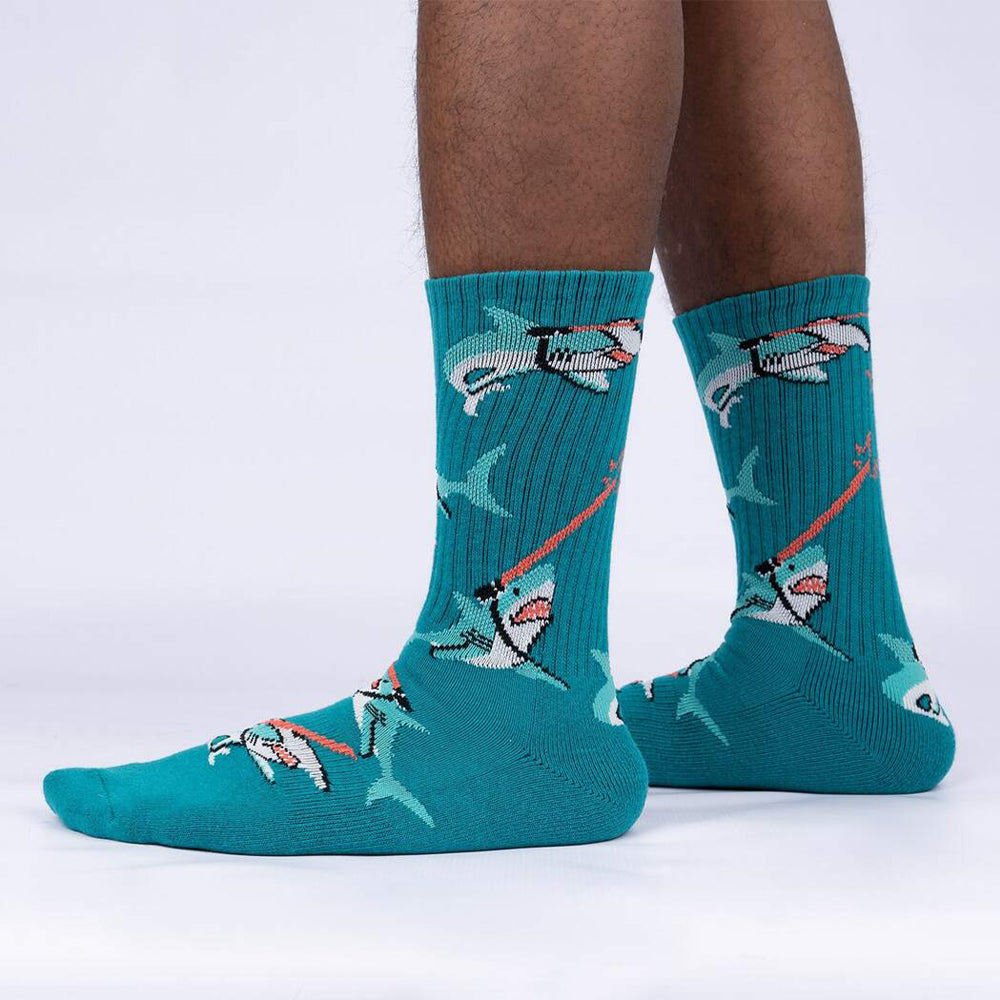 Sock It To Me Athletic Ribbed Crew Socks - Frikkin' Laser Beams (M/L)